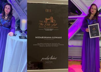 Social Activist and Philanthropist Nidarshana Gowani honored as Top 50 Influential Indians across the World at Iconic London Bridge