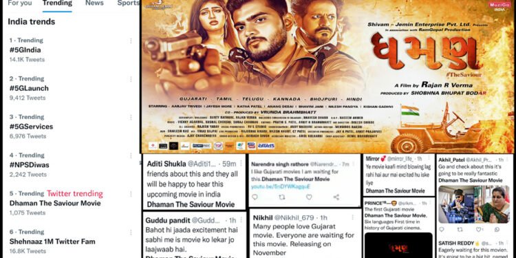 Producer Shobhna Bhupat Bodar & Director Rajan R Verma trend on Twitter for Dhaman the Saviour Movie-World Media Network