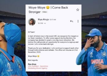 Marketing Moves Agency teams up against Monday Blues after India’s loss in the World Cup, granted 1 day off for mental well-being!